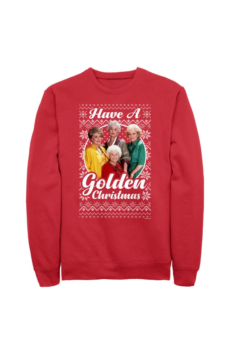 The Golden Girls Men's The Golden Girls Ugly Christmas Portrait  Sweatshirt, Main, color, Red