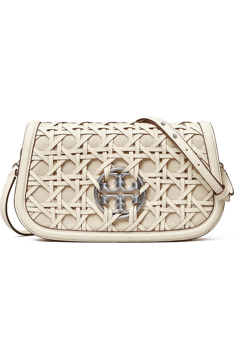 Tory Burch Miller Basketweave Leather Convertible Clutch, Main, color,
