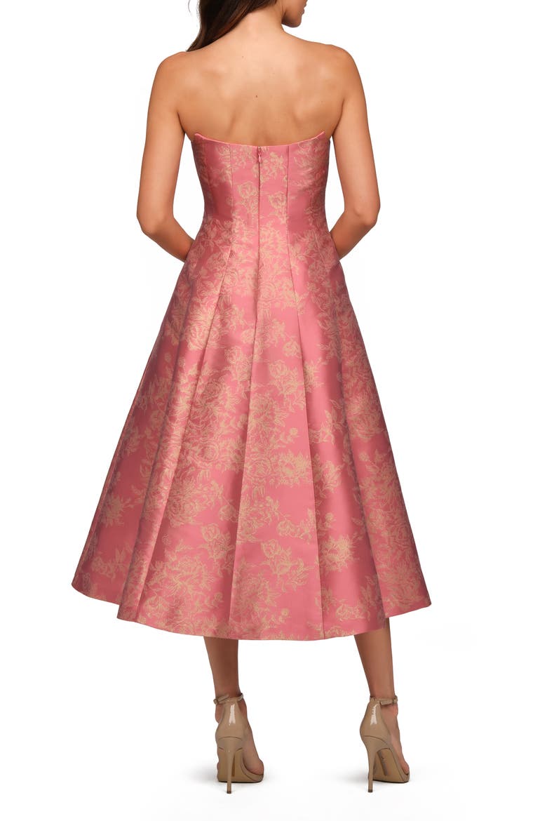 Quincy Strapless Midi Cocktail Dress, Alternate, color, ANTIQUE ROSE
