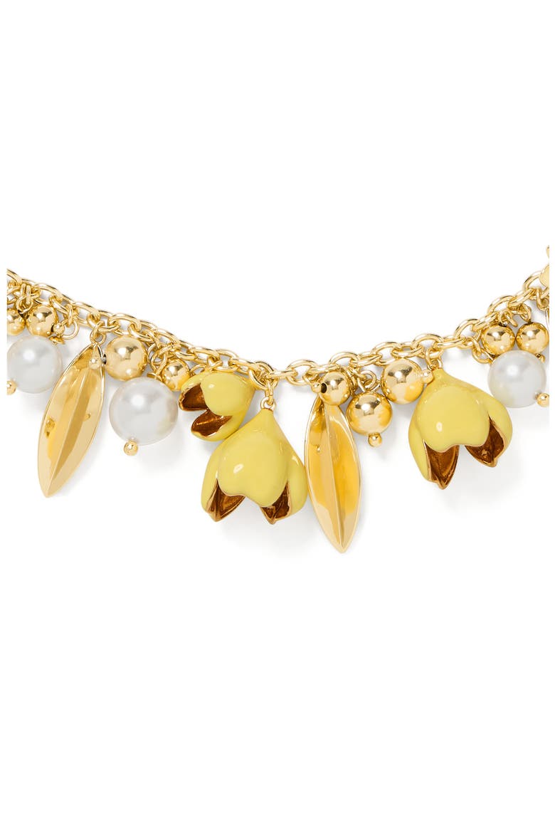 golden bloom statement necklace, Alternate, color, YELLOW