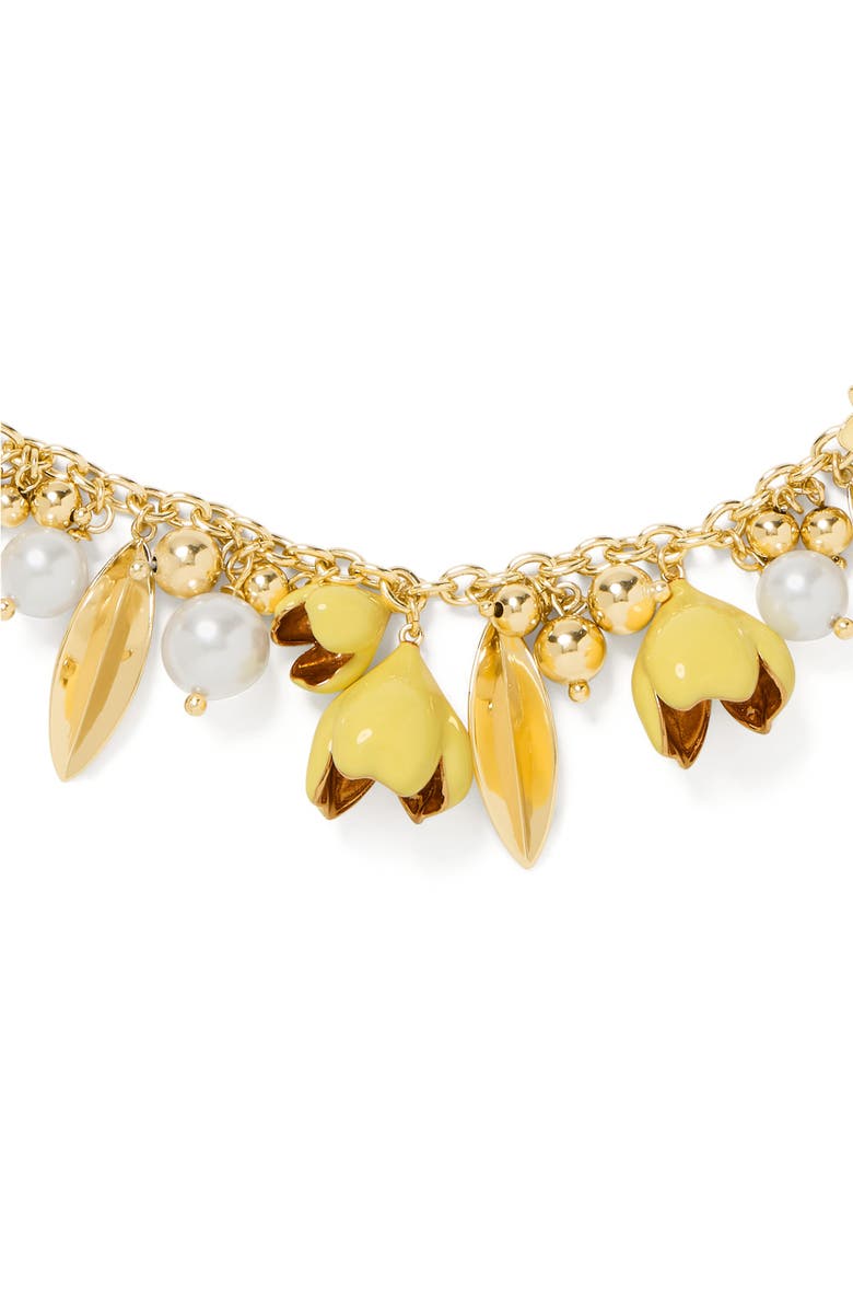 Kate Spade New York golden bloom statement necklace, Alternate, color, 