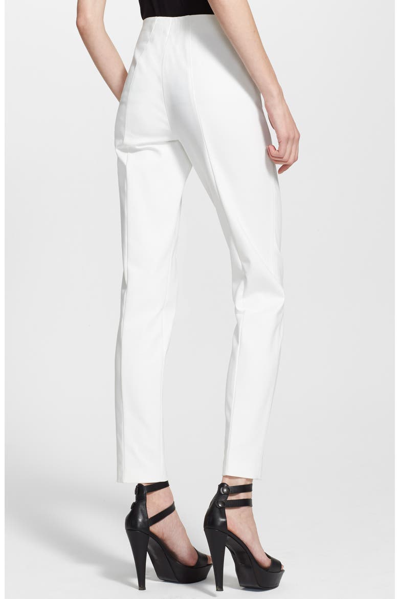 Melissa Slim Techno Cotton Blend Pants, Alternate, color, OFF WHITE