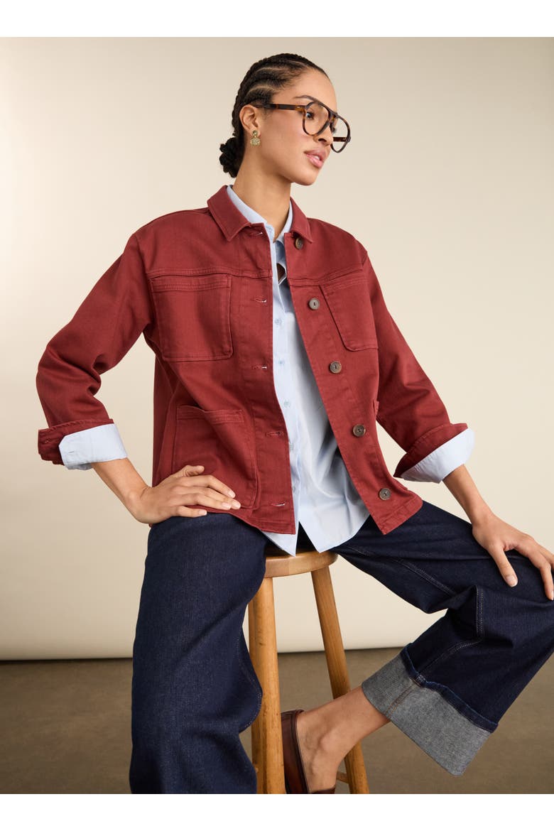 Rowan Denim Utility Jacket, Alternate, color, Terracotta
