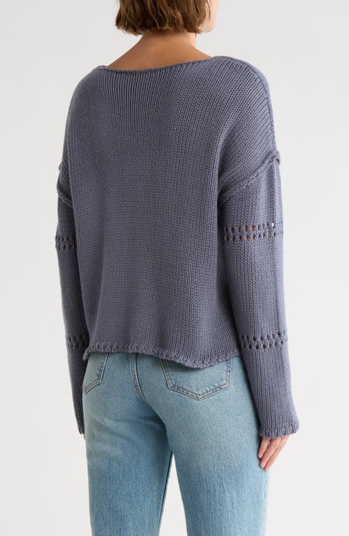 Rd Style Open Stitch Detail Sweater In Blue