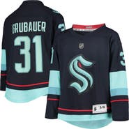 Outerstuff Youth Philipp Grubauer Deep Sea Blue Seattle Kraken Home Replica Player Jersey
