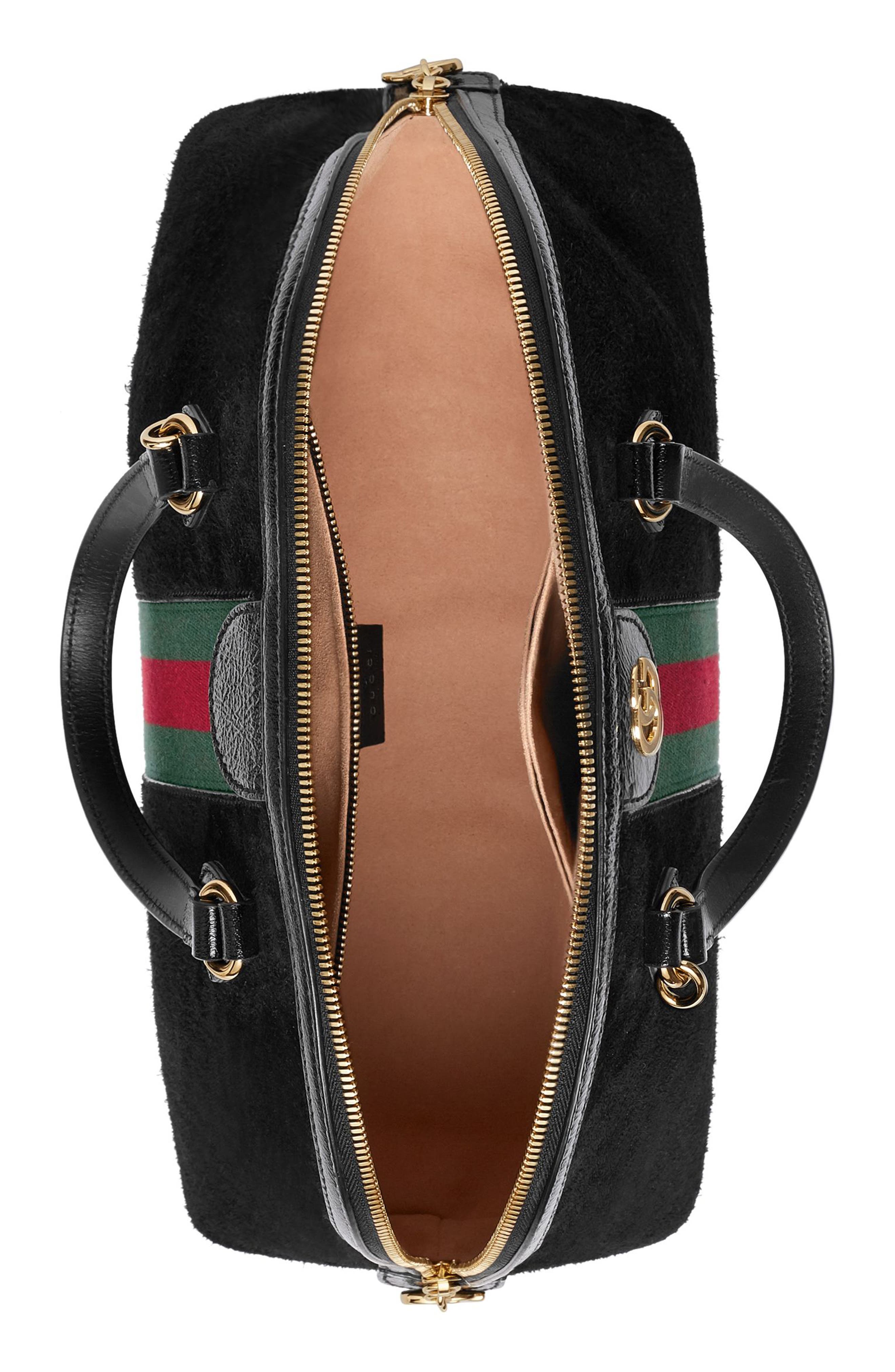 Gucci Ophidia Suede Dome Satchel, Alternate, color, 