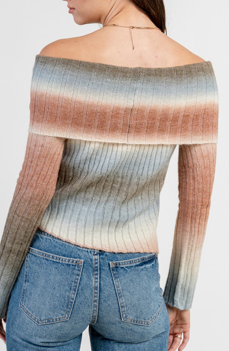 Beivy Off The Shoulder Sweater, Alternate, color, Olive Multi