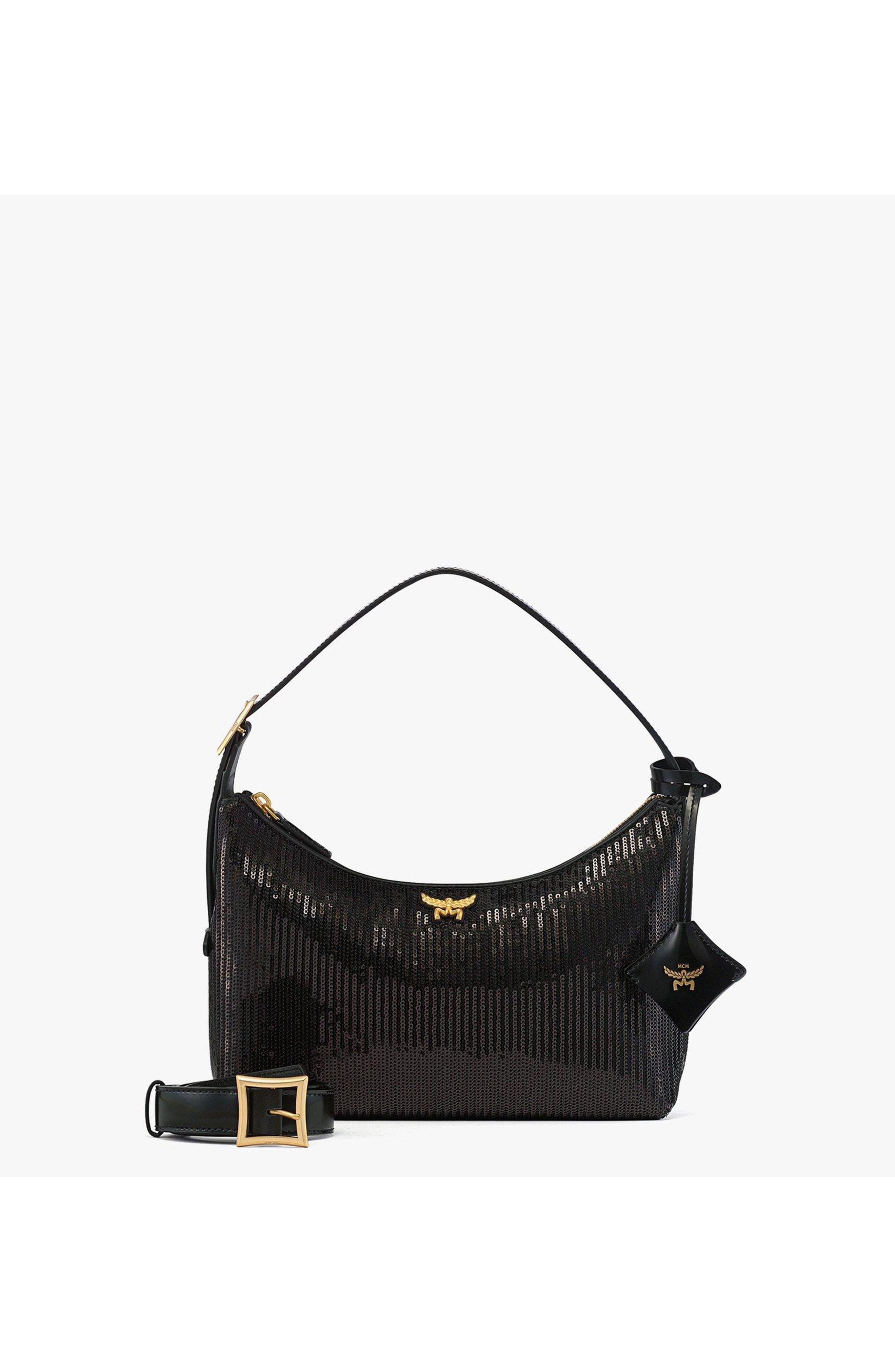 MCM Aren Hobo in Sequin Lamb Leather, Main, color, 