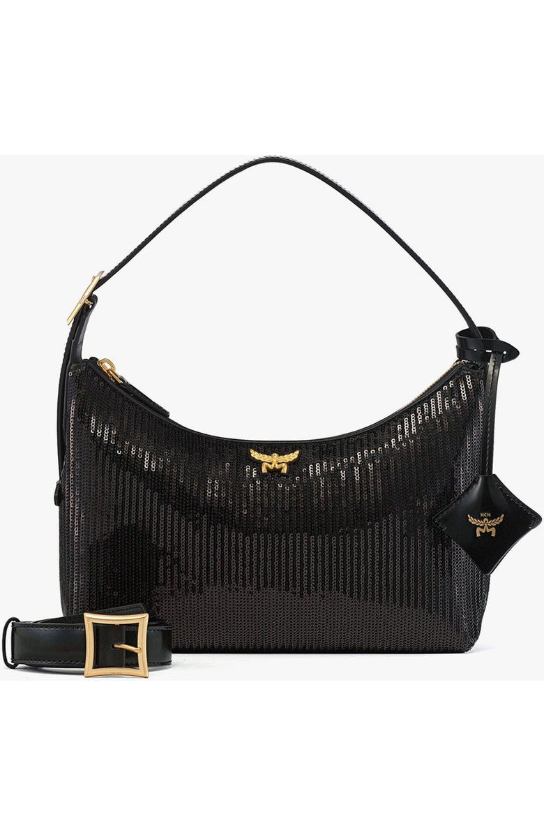 MCM Aren Hobo in Sequin Lamb Leather, Main, color,