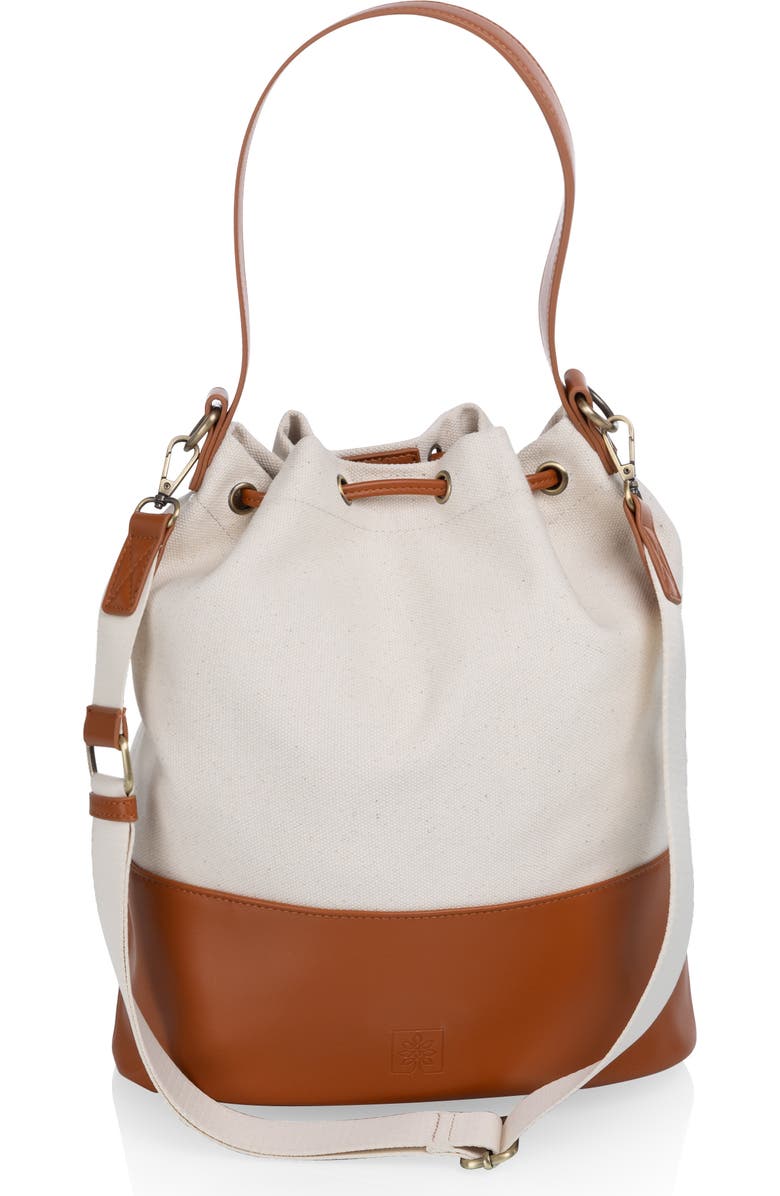 Picnic Time Sirolo Canvas & Leatherette Tote, Alternate, color, Beige Canvas