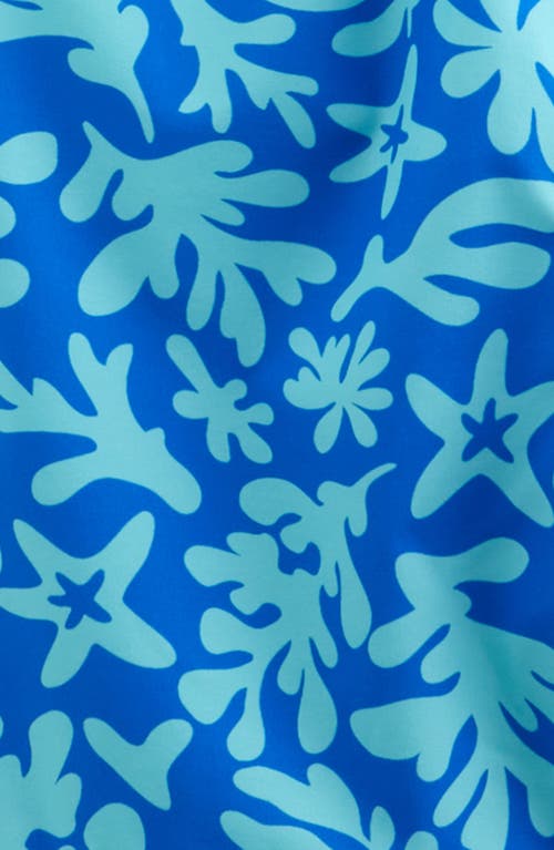 Tucker + Tate Kids' Long Sleeve Two-piece Rashguard Swimsuit In Teal Scuba Groovy Coral