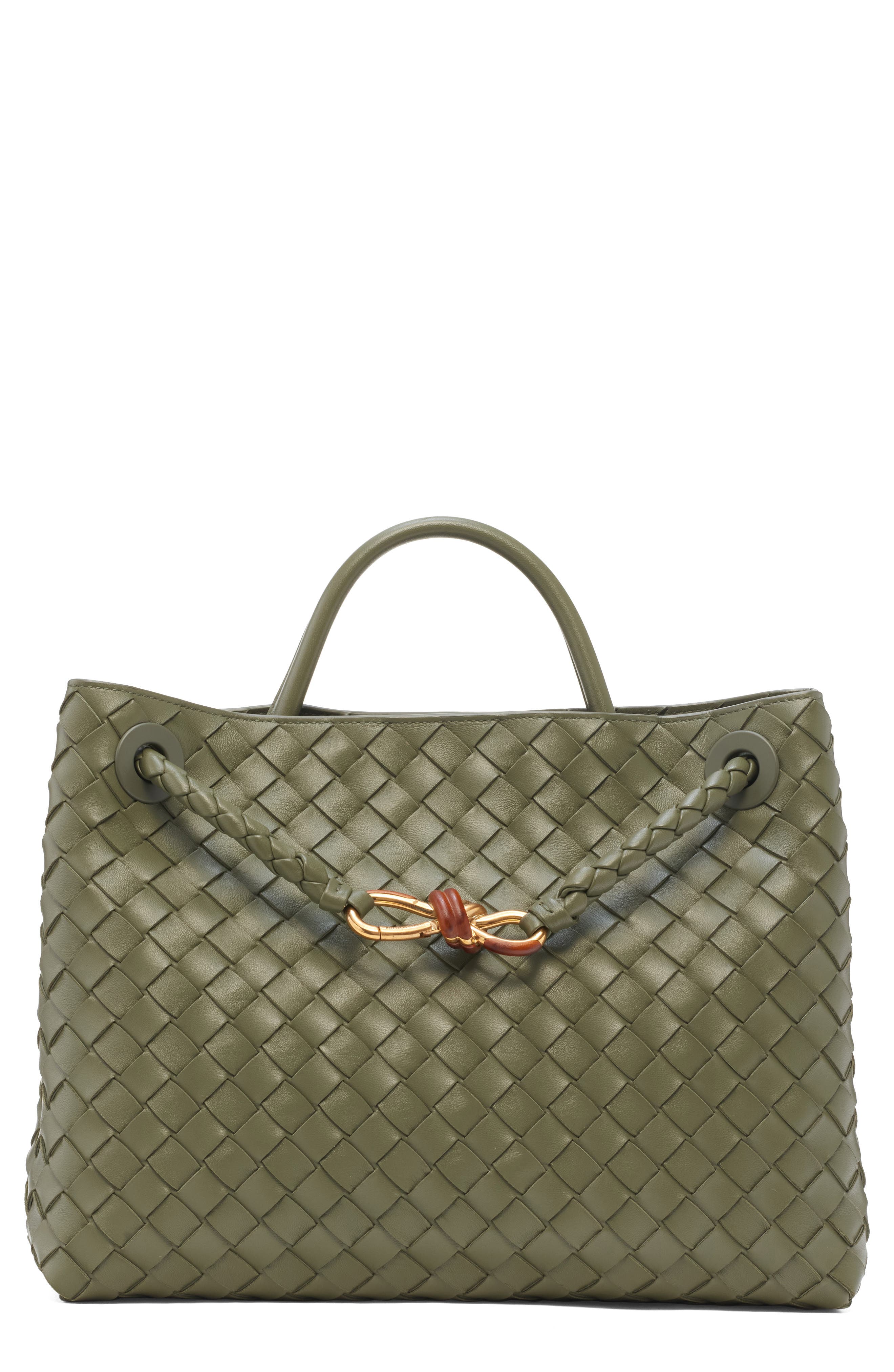 Bottega Veneta Medium Andiamo Intrecciato Leather Shoulder Bag, Main, color, 3272 Pickle-Mb-Rhum-Pic