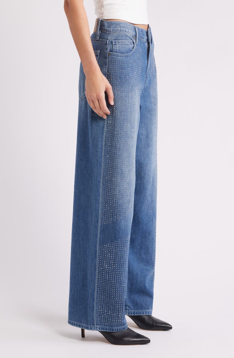 HIDDEN JEANS Oversize Rhinestone Baggy Wide Leg Jeans, Alternate, color, Dark Wash