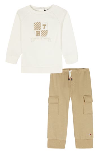 Tommy Hilfiger Toddler Boys 2-piece Sweatshirt And Cargo Joggers Set In Multi