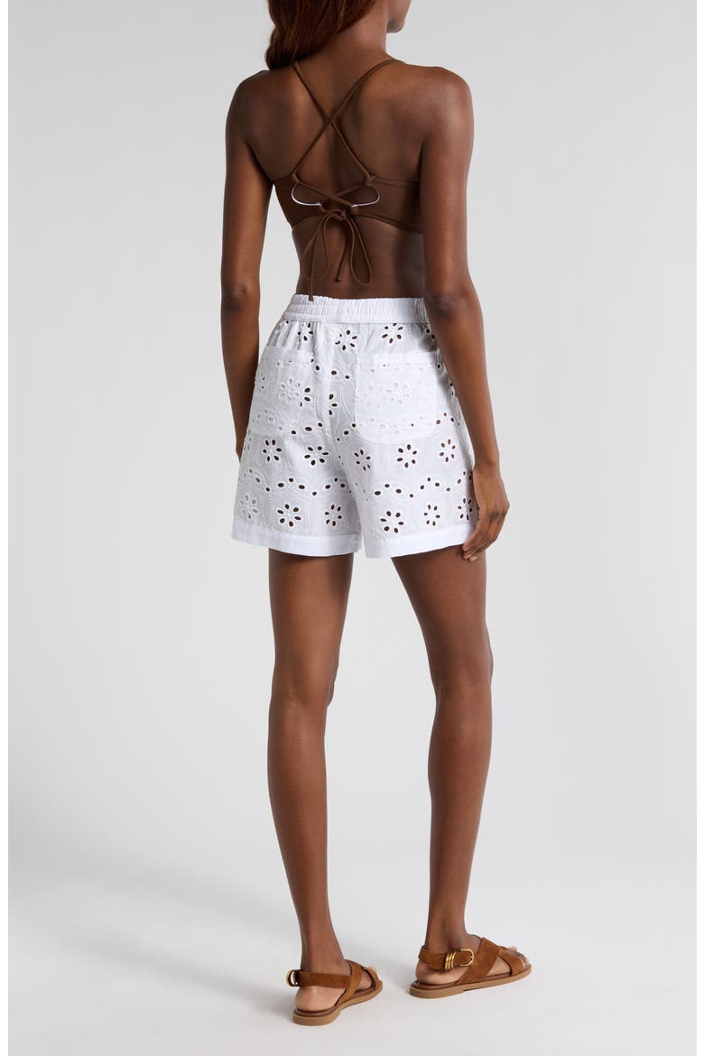Watts Eyelet Cover-Up Shorts, Alternate, color, WHITE