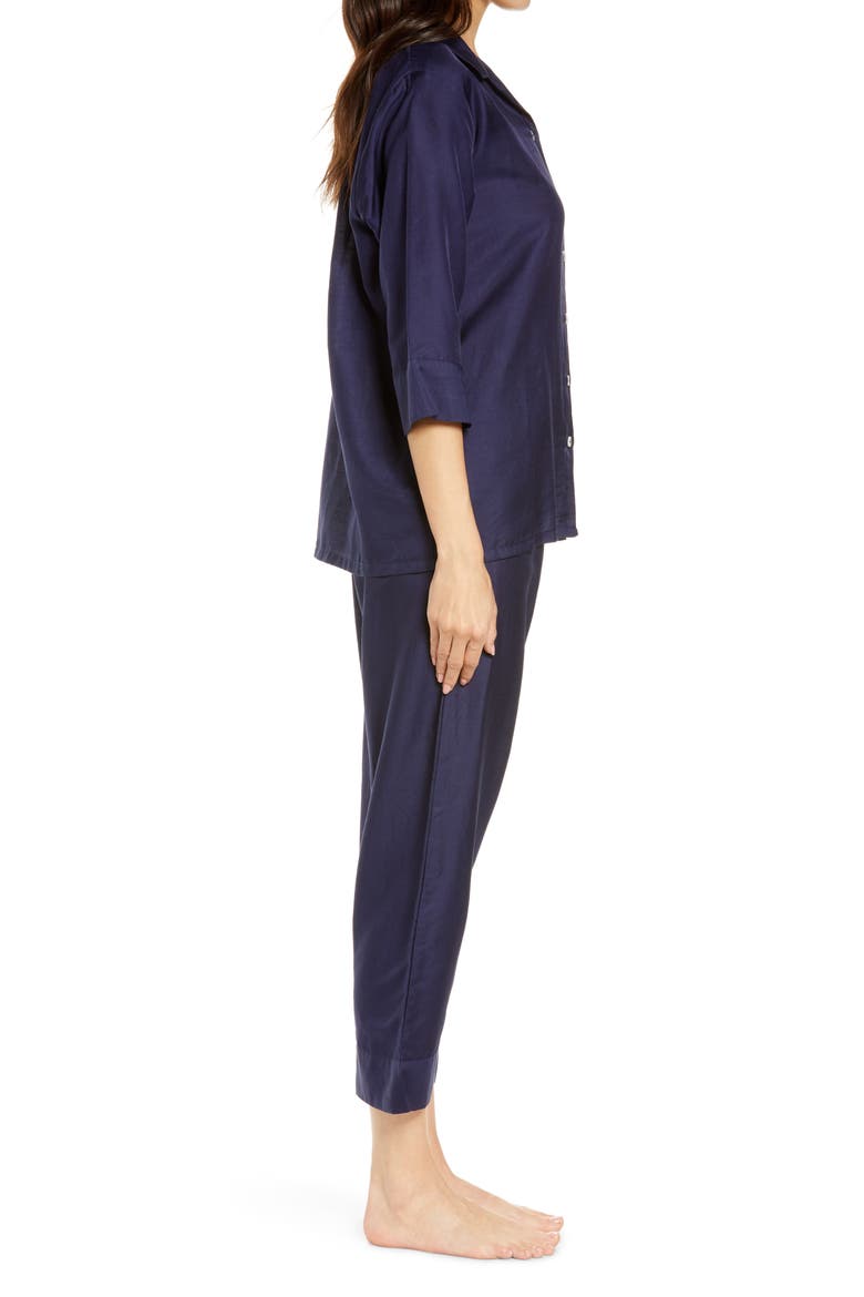 Classic Cotton & Silk Pajamas, Alternate, color, NAVY