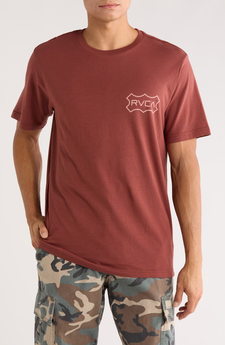 RVCA Genuine RVCA Cotton Graphic T-Shirt, Main, color, Red Earth