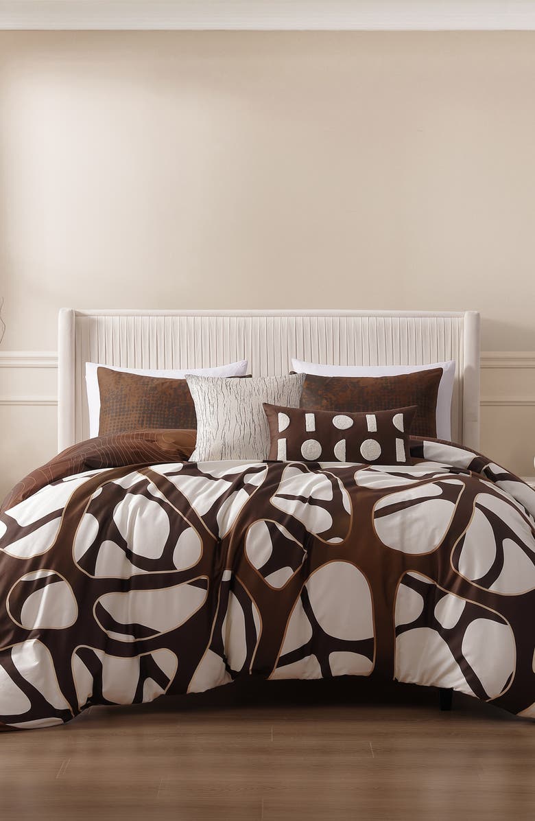 Bebejan Toffee Reversible 5-Piece Comforter Set, Alternate, color, Brown