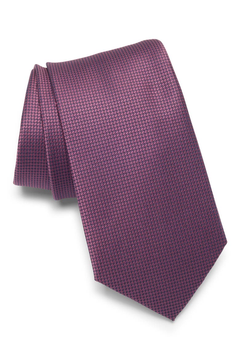 Hartwell Solid Tie, Main, color, EGGPLANT