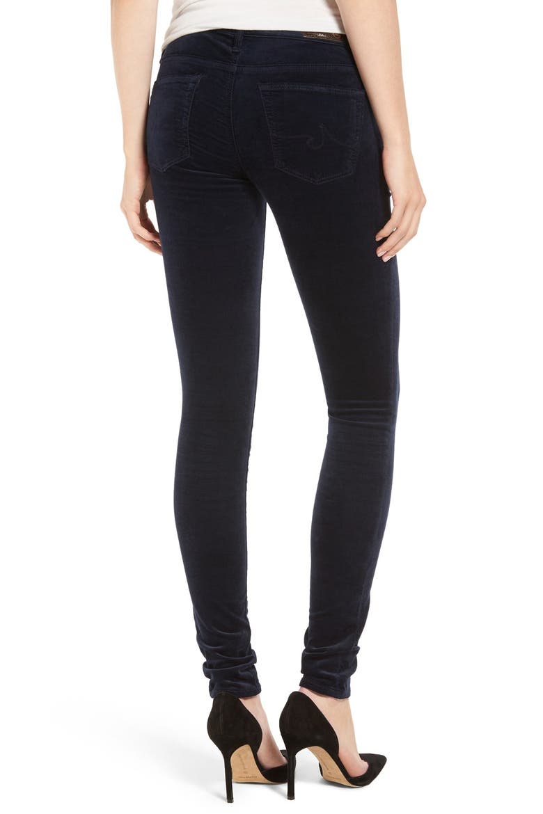 Super Skinny Velvet Leggings, Alternate, color, BLUE NIGHT
