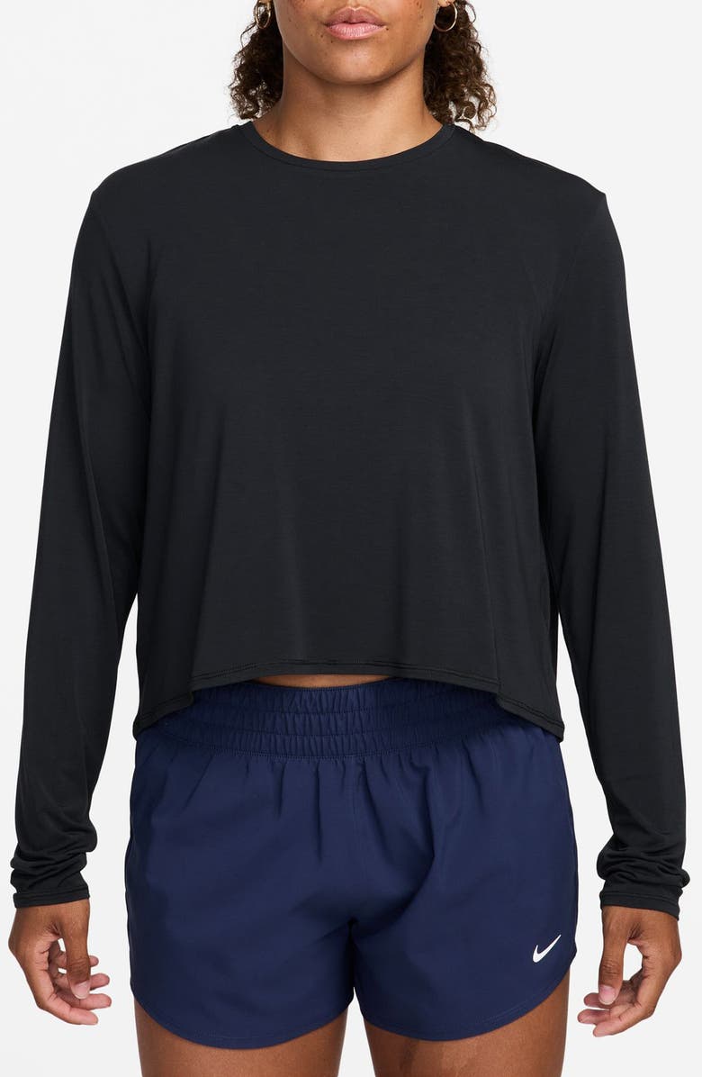 Nike Zenvy Dri-FIT Long Sleeve Top, Main, color, Black/ Cool Grey
