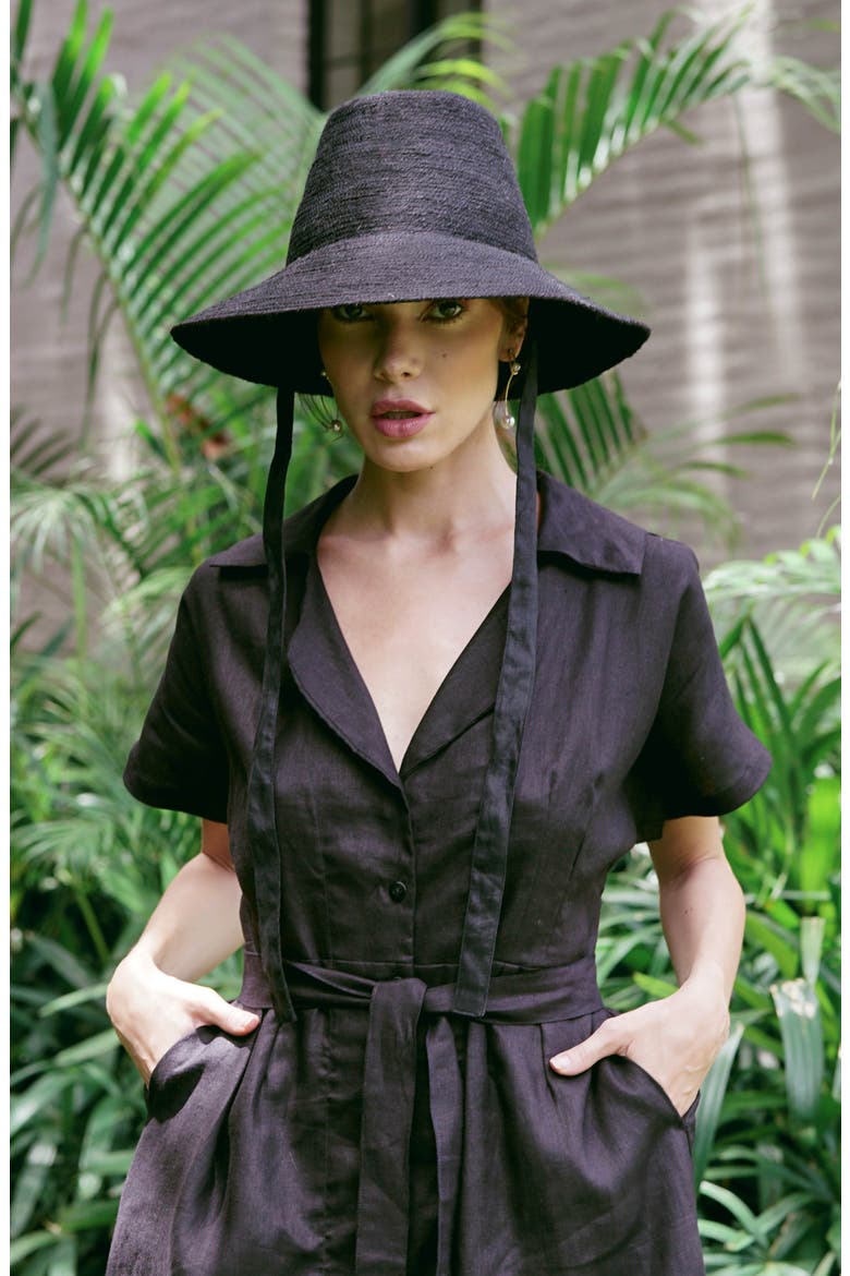 The Meg Jute Straw Hat, Alternate, color, Black