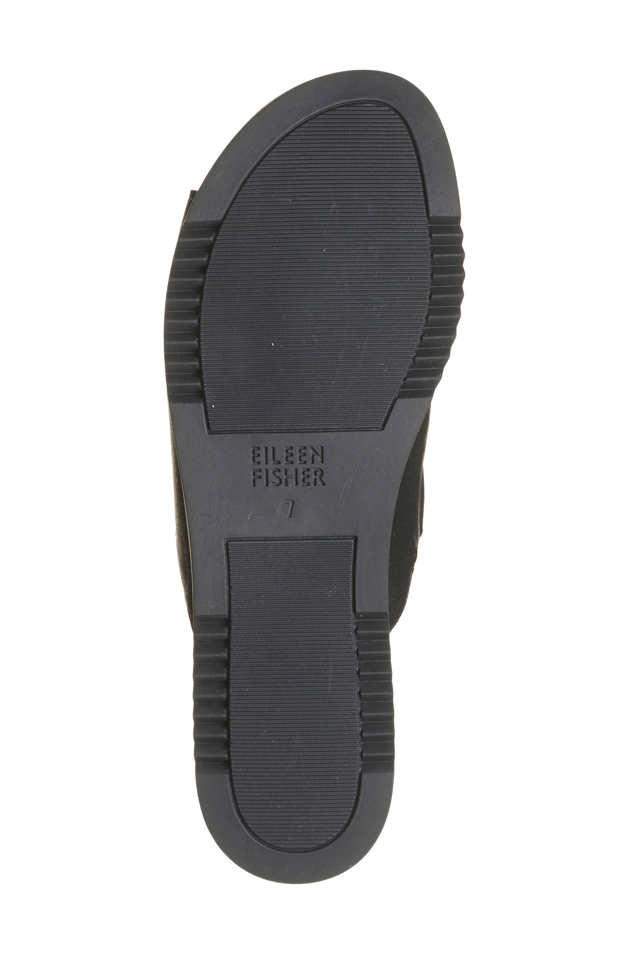 Eileen Fisher Koha Leather Sandal, Alternate, color, Black