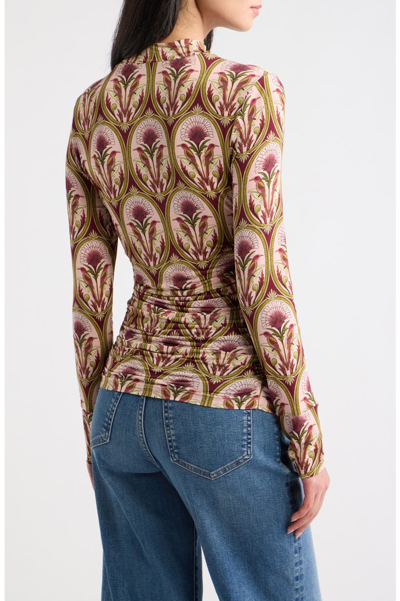 Garden Medal Mock Neck Top, Alternate, color, PINK MULTICOLOR