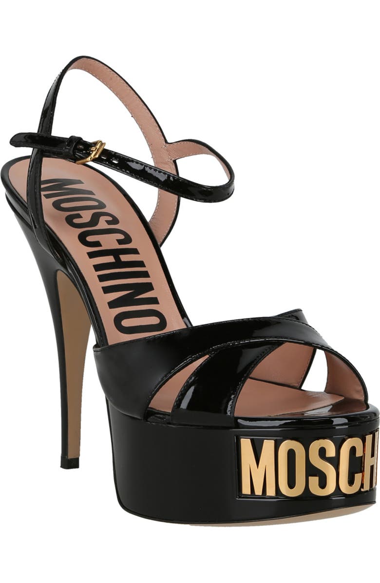 Moschino Logo Sole Platform Sandal, Main, color,