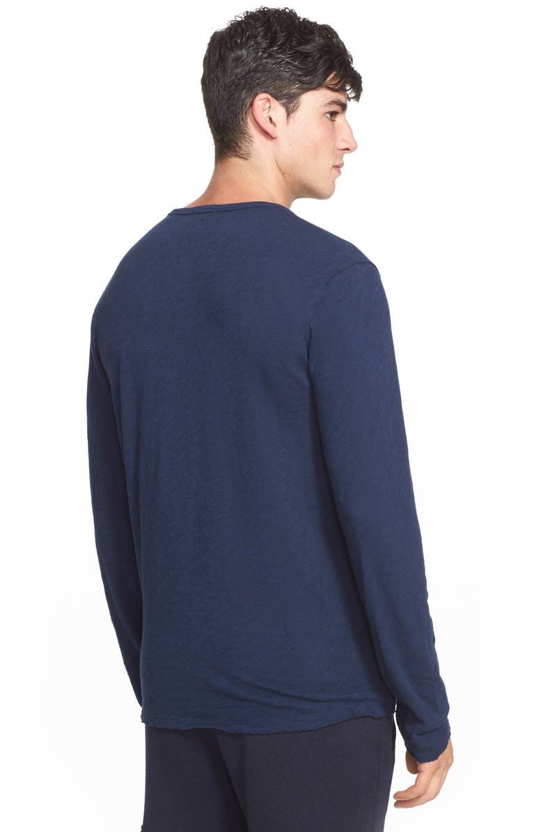 ATM Anthony Thomas Melillo Raw Edge Henley, Alternate, color, Navy