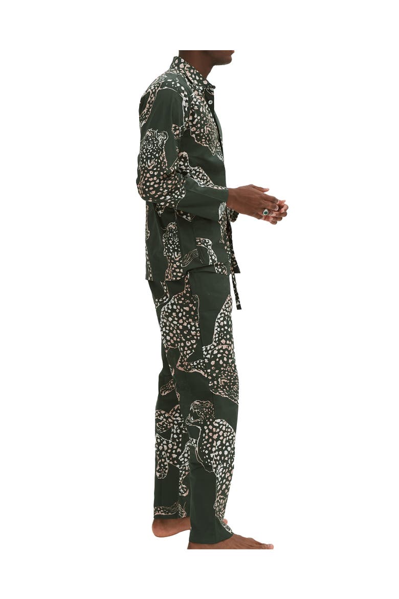 Mens Pocket Pajama Set, Alternate, color, Jag Print Green
