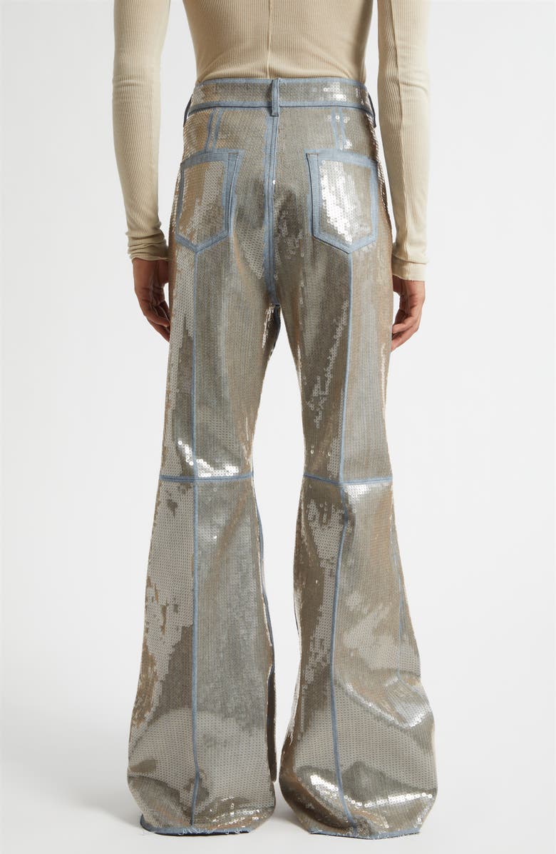 Rick Owens Temple Bolan Sequin Bootcut Jeans, Alternate, color, Blue/ Sand