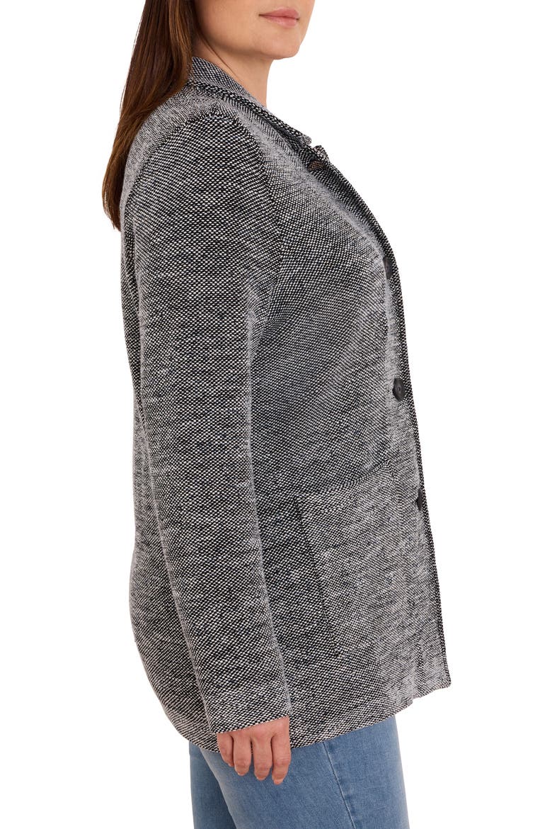 Tweed Stitch Sweater Jacket, Alternate, color, BLUE MIX