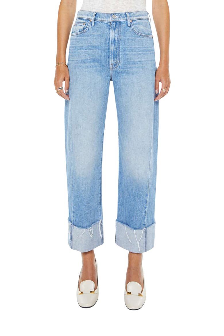 The Half-Pipe Frayed High Waist Ankle Barrel Jeans, Main, color, LAST BITE