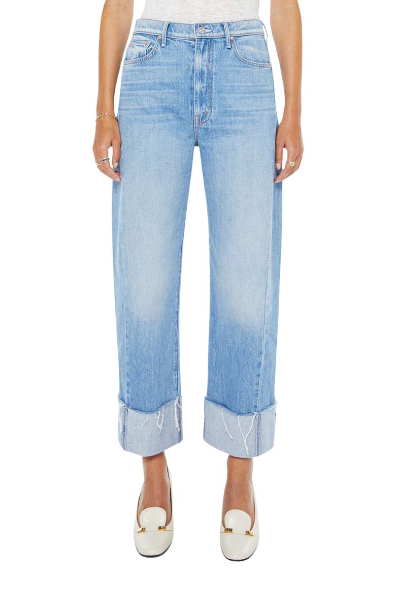MOTHER The Half-Pipe Frayed High Waist Ankle Barrel Jeans, Main, color, Last Bite
