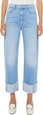 MOTHER The Half-Pipe Frayed High Waist Ankle Barrel Jeans