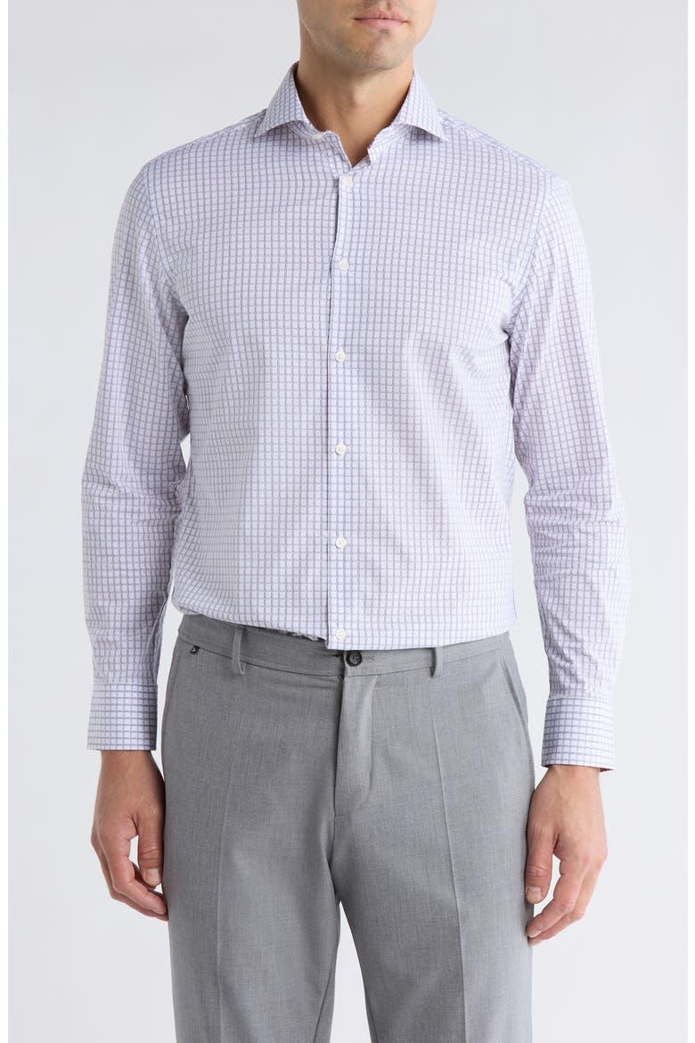 Slim Fit Four-Season Performance Dress Shirt, Main, color, RED MULTI