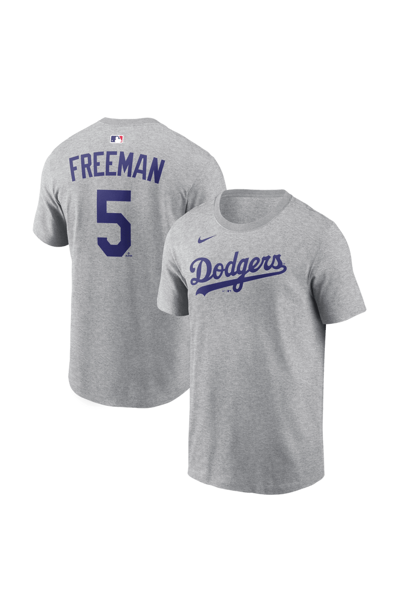 Nike Men's Nike Freddie Freeman Heather Gray Los Angeles Dodgers Name & Number T-Shirt, Main, color, Heather Gray