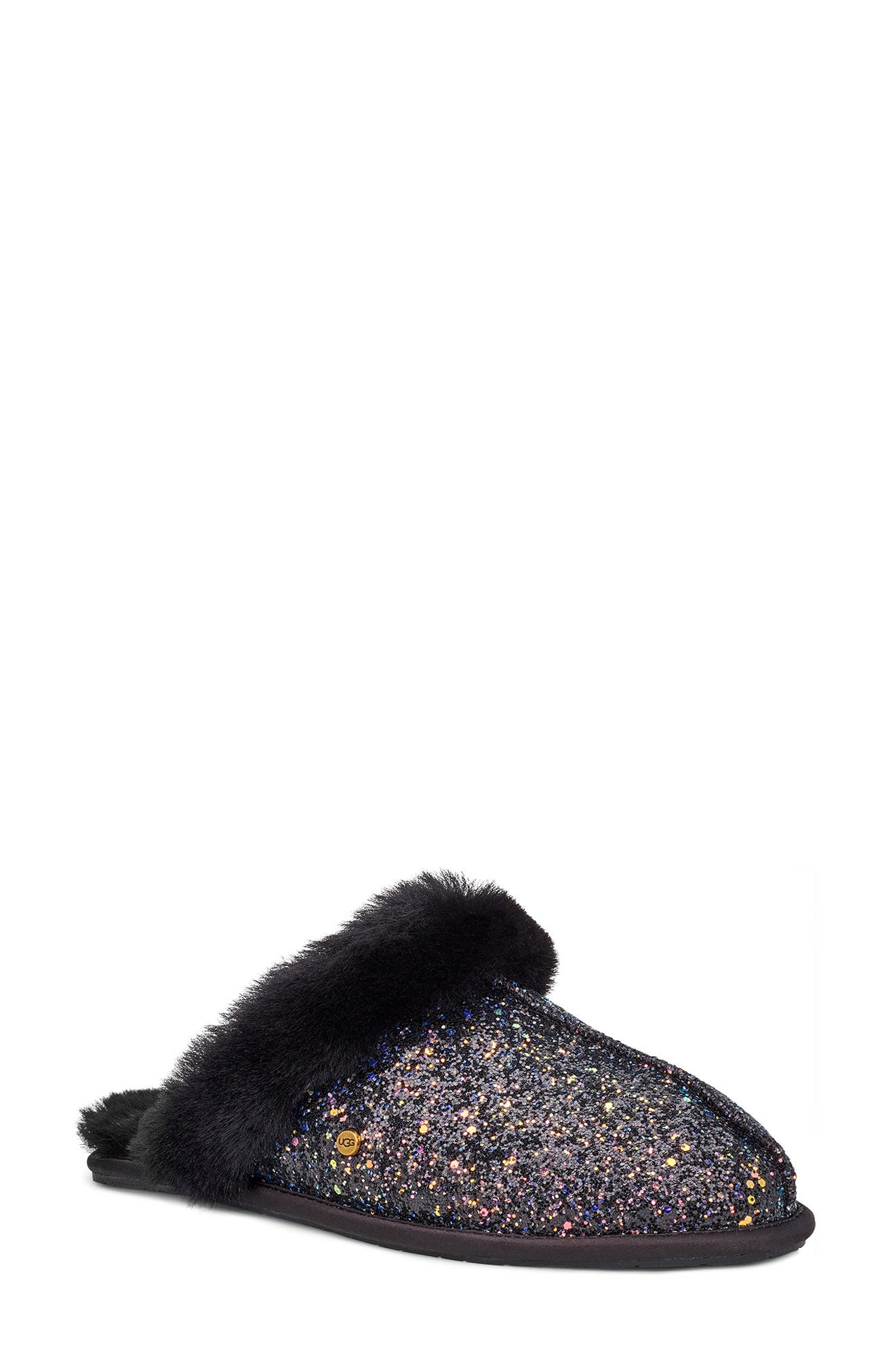 Scuffette II Cosmos Slipper, Main, color, BLACK FABRIC
