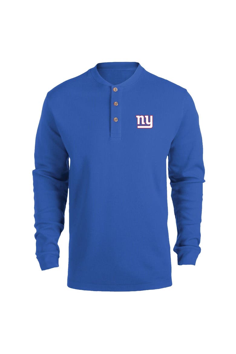 Men's Dunbrooke Royal New York Giants Logo Maverick Thermal Henley Long Sleeve T-Shirt, Alternate, color, Royal