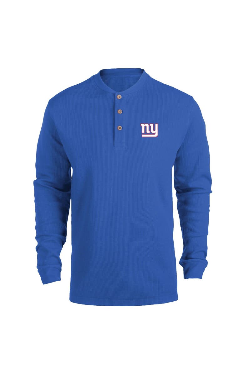 DUNBROOKE Men's Dunbrooke Royal New York Giants Logo Maverick Thermal Henley Long Sleeve T-Shirt, Alternate, color, Royal