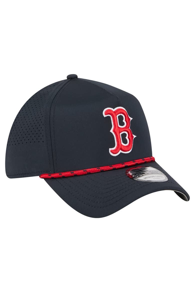 Men's New Era  Navy Boston Red Sox 39THIRTY A-Frame Perforated Flex Hat, Alternate, color, Navy