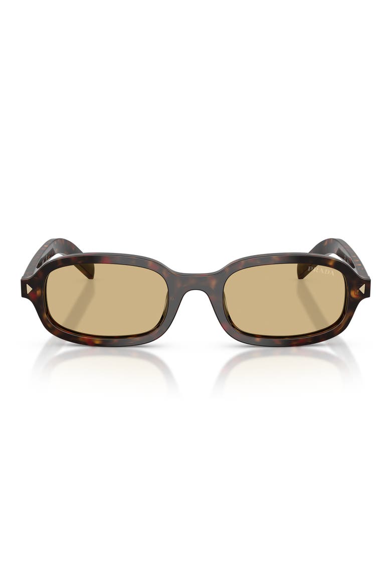 52mm Oval Sunglasses, Main, color, ROOT TORTOISE / LIGHT BROWN