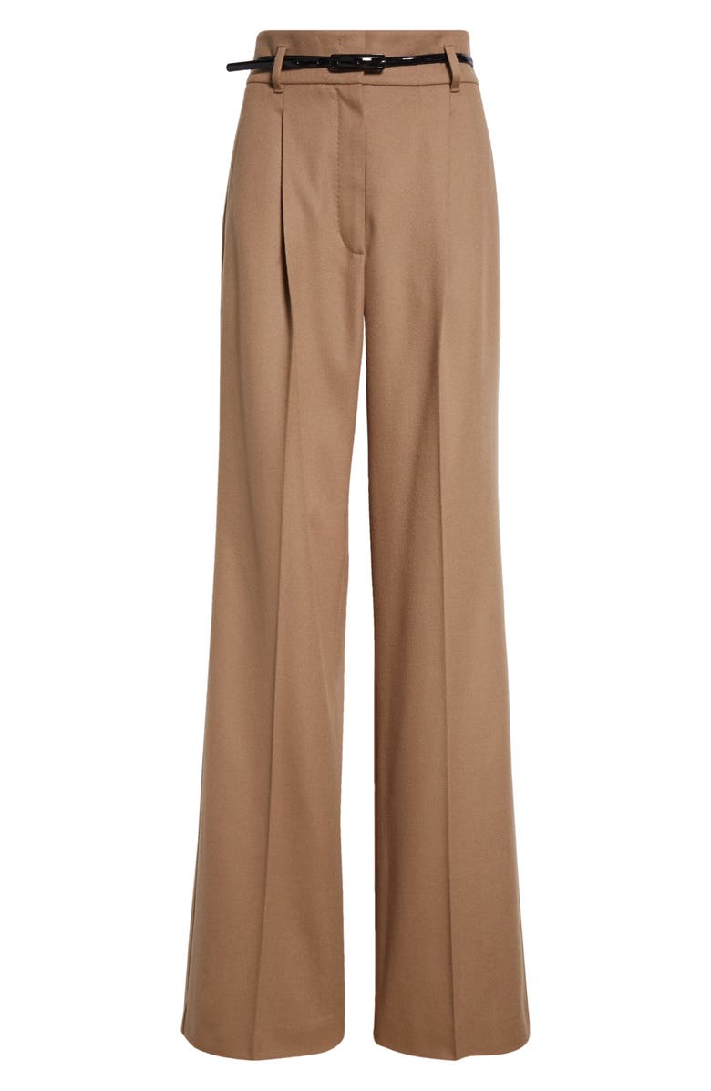 Max Mara Studio Zac Belted Virgin Wool Wide Leg Trousers, Alternate, color, 