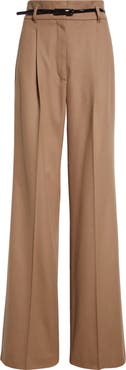 Max Mara Studio Zac Belted Virgin Wool Wide Leg Trousers