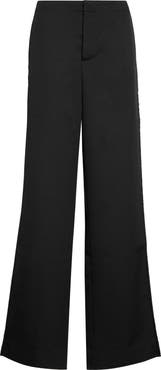 Diotima Trine Side Embroidered Wool Wide Leg Pants