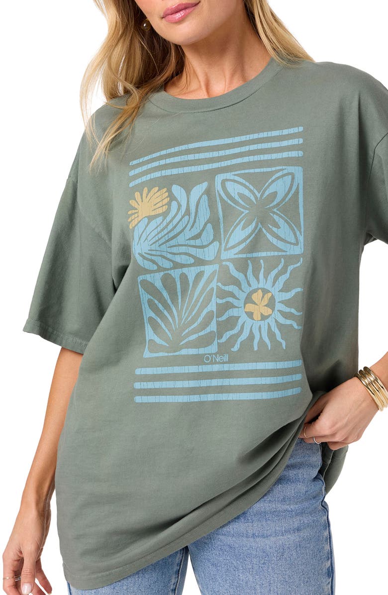 O'Neill OG Elements Oversize Cotton Graphic T-Shirt, Alternate, color, Balsam Green