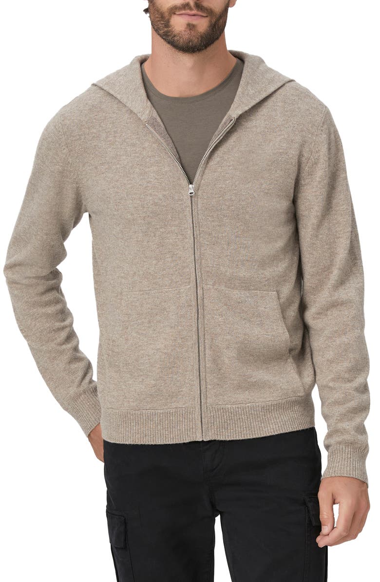 PAIGE Swanson Wool & Cashmere Zip-Up Hoodie Sweater, Main, color, 
