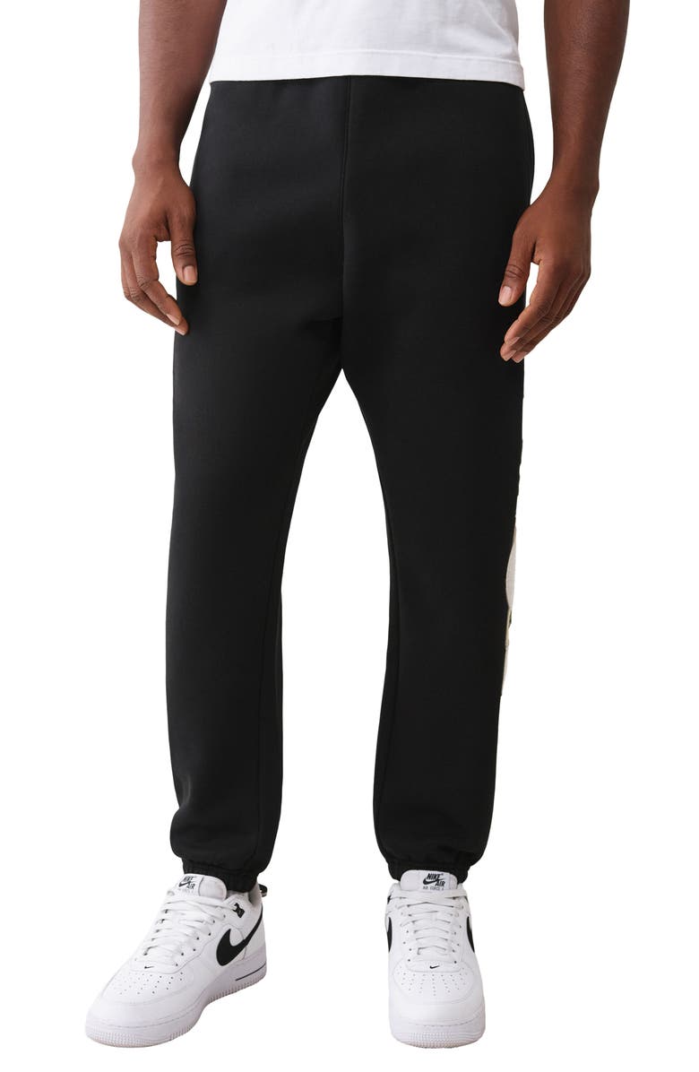 True Religion Standard Cotton Blend Joggers, Main, color, Jet Black