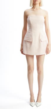 Bardot Madeline Shimmer Bouclé Strapless Minidress